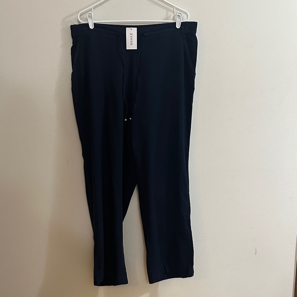 Women’s Navy Linen Trousers